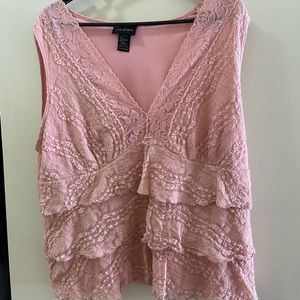 Lane Bryant Dusty Pink Lace Tank